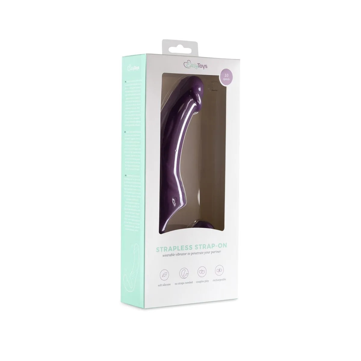 Strapless Silicone Rechargeable Strap-On Vibrator - PlayBlue