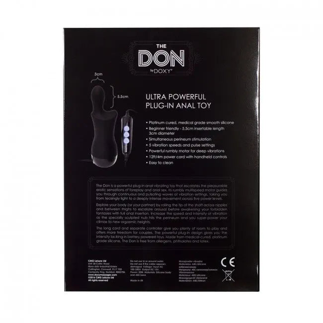 The Don by Doxy Mains Operated Anal Vibrator - PlayBlue
