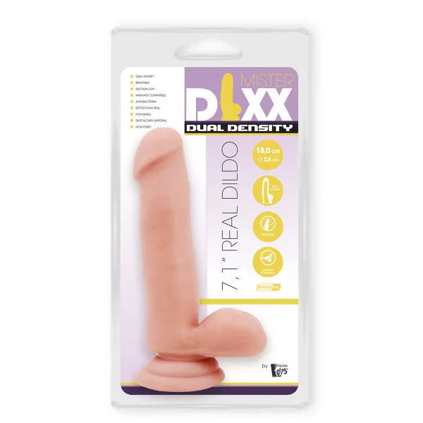 Mr Dixx - 7.1 Realistic Silicone Dual Density Dildo with Suction Cup - PlayBlue