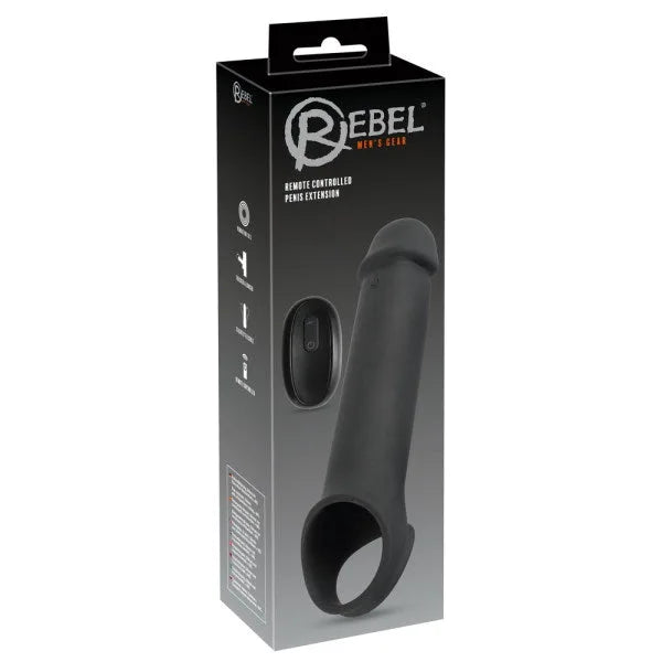 Rebel - Remote Controlled Silicone Penis Extension - PlayBlue