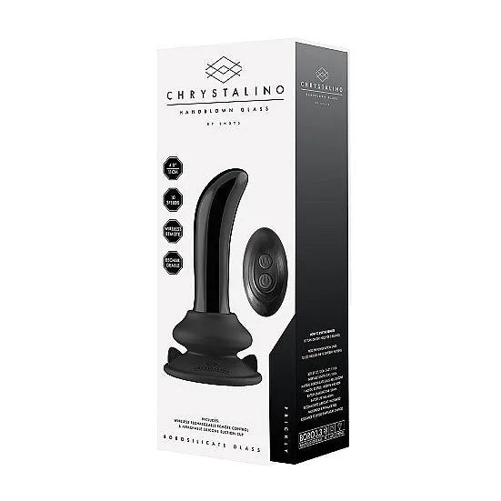 Prickly - Glass Vibrator - With Suction Cup and Remote - Rechargeable - PlayBlue