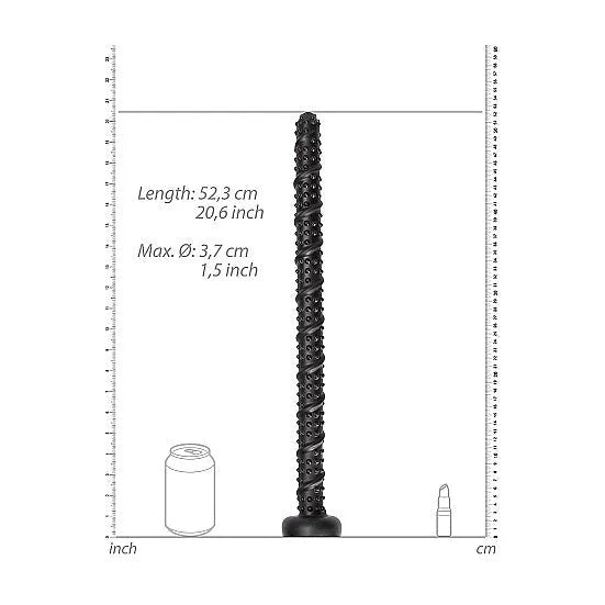 Ass Textured Snake Dildo - 55 cm - Black - PlayBlue