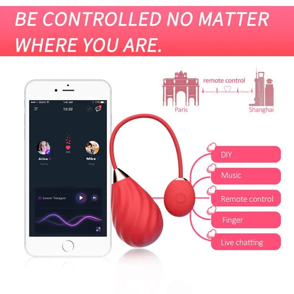 Magic Motion - Magic Sundae APP Controlled Silicone Vibrating Egg - PlayBlue