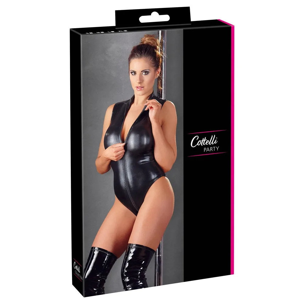 Cottelli Party Collection - Body Zip Black - XL - Size 20-22 - PlayBlue
