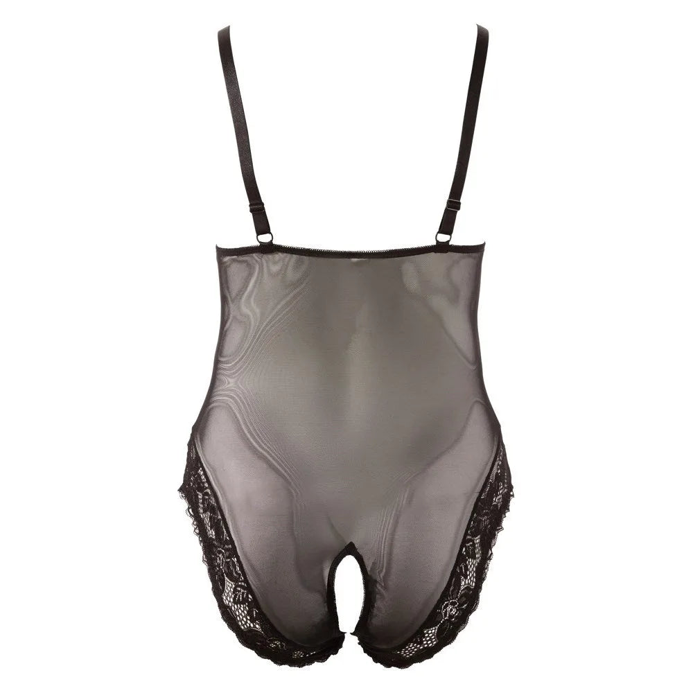 Cottelli Curves Collection - Crotchless Body Black - 4XL (32-34) - PlayBlue