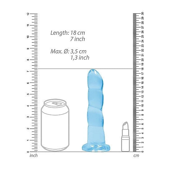 RealRock - Crystals 7 Twisted Dildo - PlayBlue