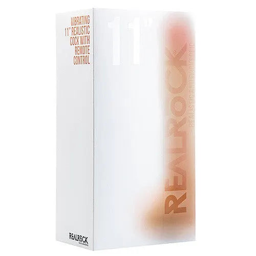 RealRock Vibrating Realistic 11 inch Dong with Balls - White - PlayBlue