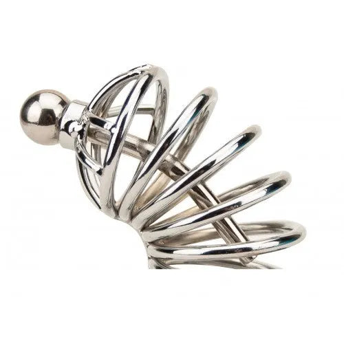 Impound Corkscrew Male Chastity Device with Penis Plug - PlayBlue