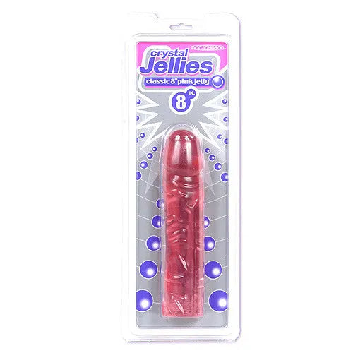 Doc Johnson Crystal Jellies 8 Inch Classic Dildo - PlayBlue