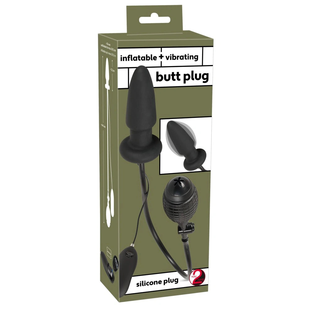 Inflatable Vibrating Butt Plug - PlayBlue