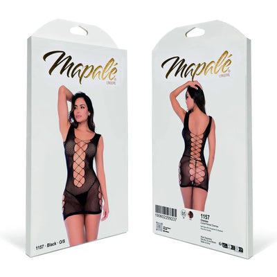 Mapale - Cutout Fishnet Chemise - PlayBlue