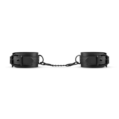 Faux Leather Ankle Cuffs - Black - PlayBlue