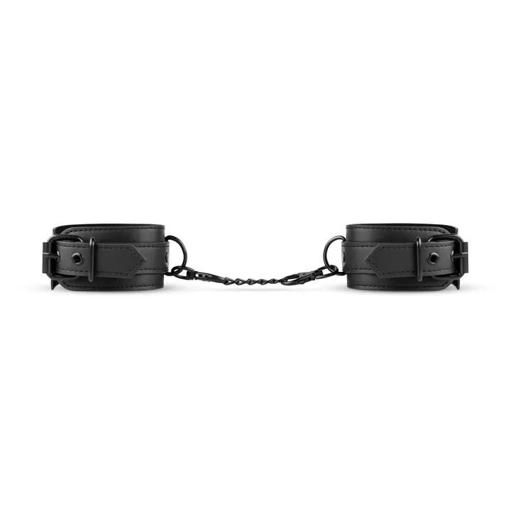 Faux Leather Ankle Cuffs - Black - PlayBlue