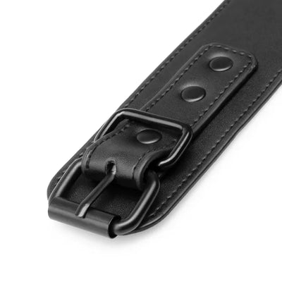 Faux Leather Ankle Cuffs - Black - PlayBlue
