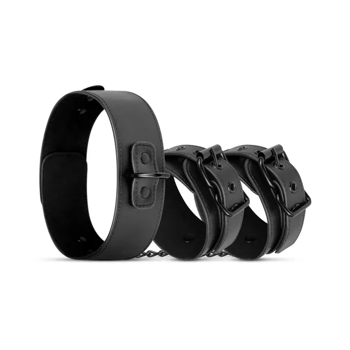 Collar & Wrist Cuffs - Black - PlayBlue