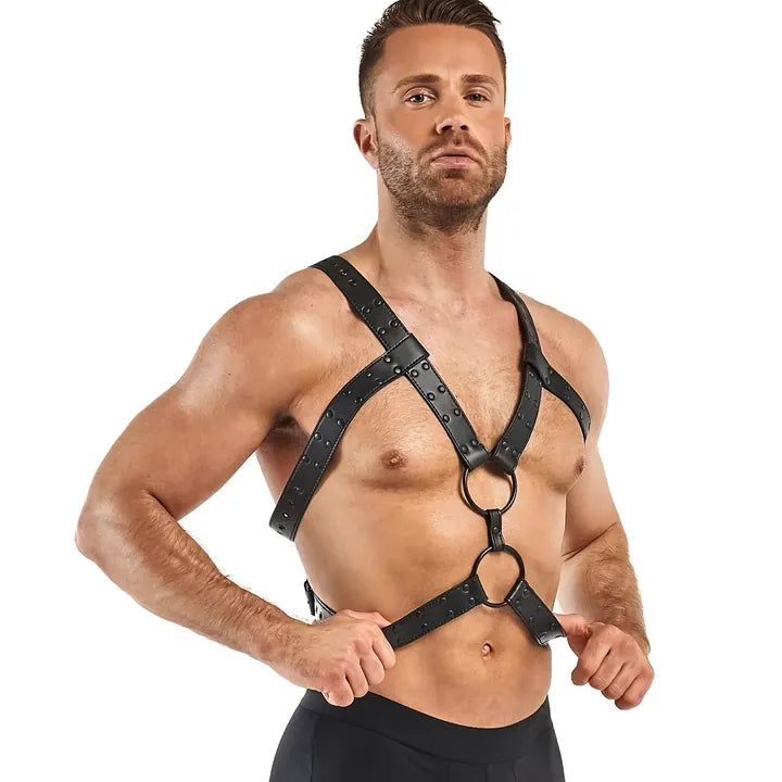 Rocco Bondage Harness - Black - PlayBlue