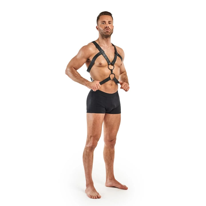 Rocco Bondage Harness - Black - PlayBlue