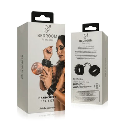 Faux Leather Handcuffs - Black - PlayBlue