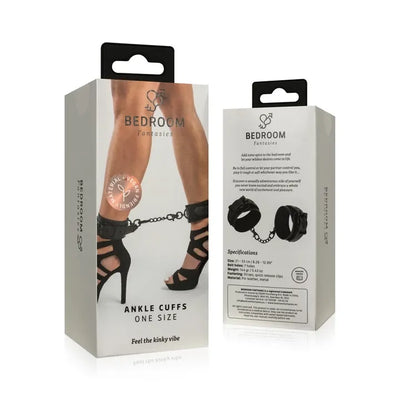 Faux Leather Ankle Cuffs - Black - PlayBlue