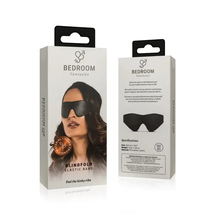 Faux Leather Blindfold - Black
