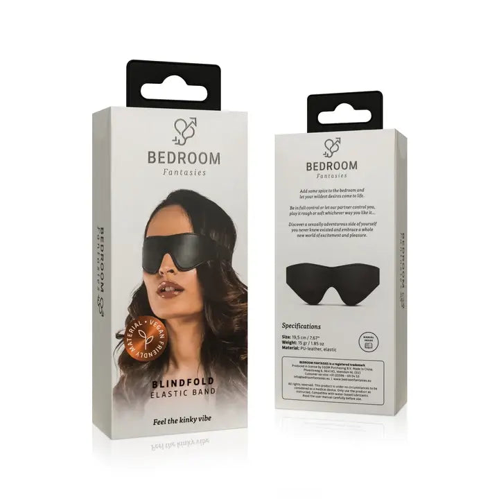 Faux Leather Blindfold - Black - PlayBlue