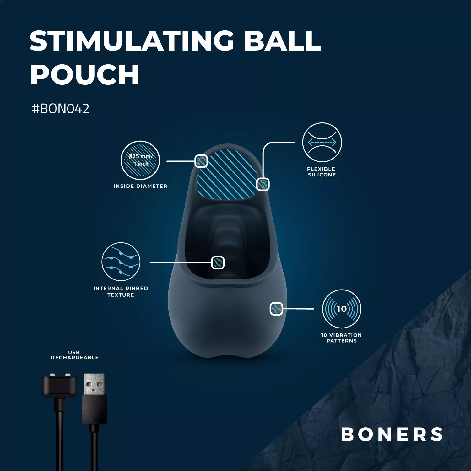 Boners Stimulating Ball Pouch - PlayBlue