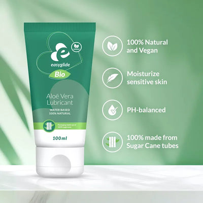 EasyGlide - Bio & Natural Water Based Aloe Vera Lubricant - 100 ml - PlayBlue