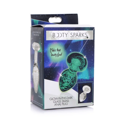 Glow-In-The-Dark Glass Anal Plug - Small - PlayBlue