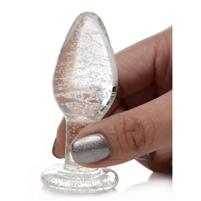 Glow-In-The-Dark Glass Anal Plug - Small - PlayBlue