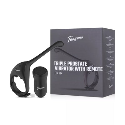 Teazers Triple Prostate Vibrator with Remote - PlayBlue