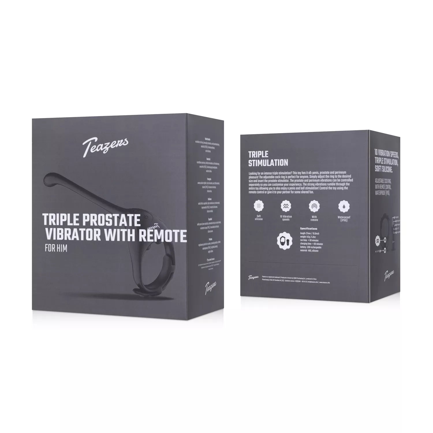 Teazers Triple Prostate Vibrator with Remote - PlayBlue