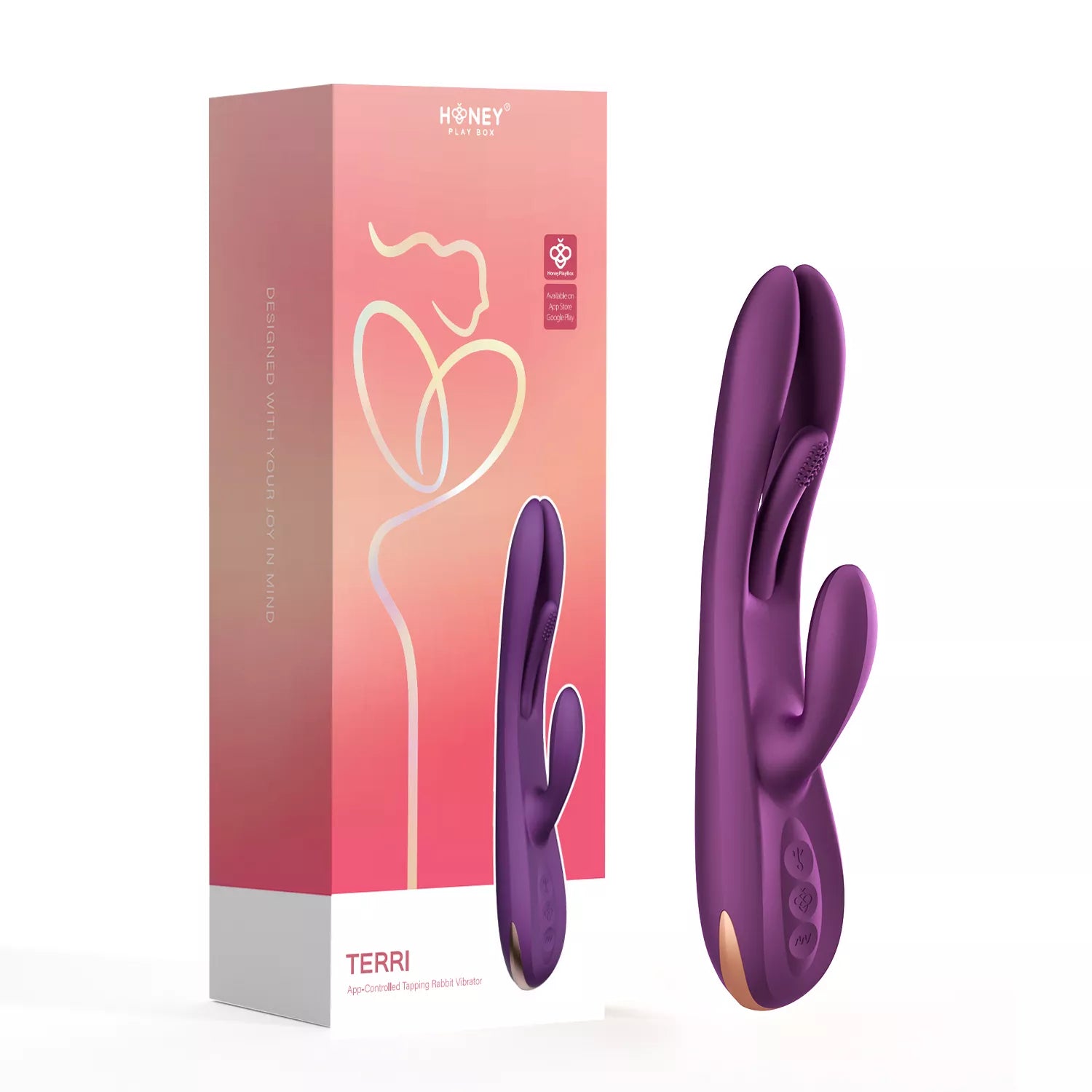 Honey Play Box - Terri Kinky Finger Tapping Rabbit Vibrator - PlayBlue
