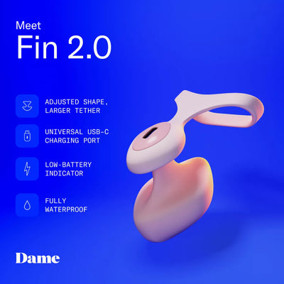 Dame - Fin 2.0 Finger Vibrator - PlayBlue