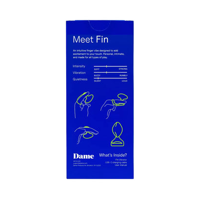 Dame - Fin 2.0 Finger Vibrator - PlayBlue