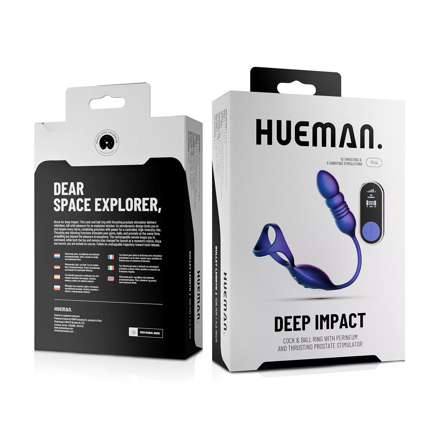 Hueman - Deep Impact Cock & Ball Ring - Thrusting Prostate Stimulator