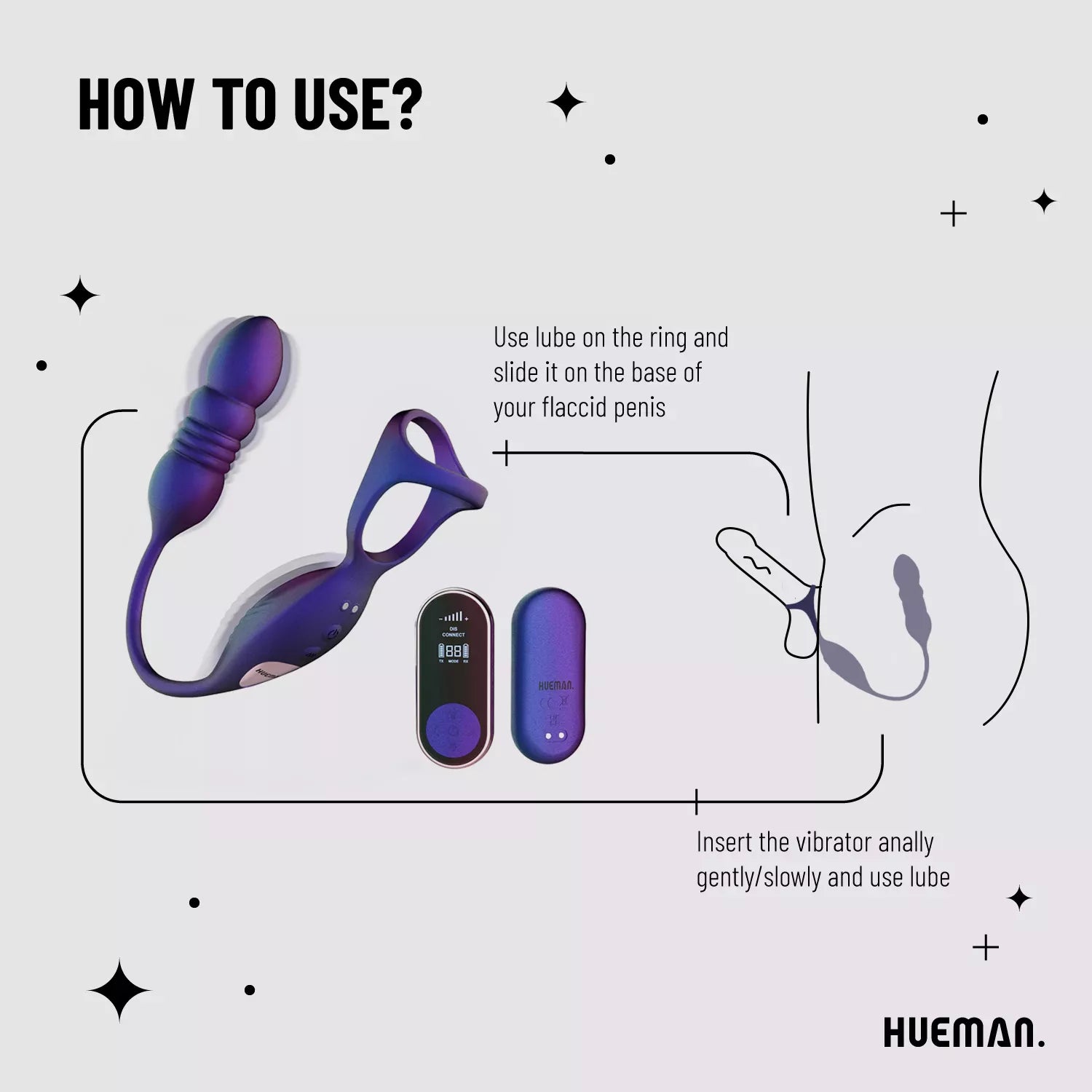 Hueman - Deep Impact Cock & Ball Ring - Thrusting Prostate Stimulator