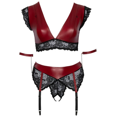 Cottelli Curves - Bralette Suspender Bondage Set - 4XL - PlayBlue