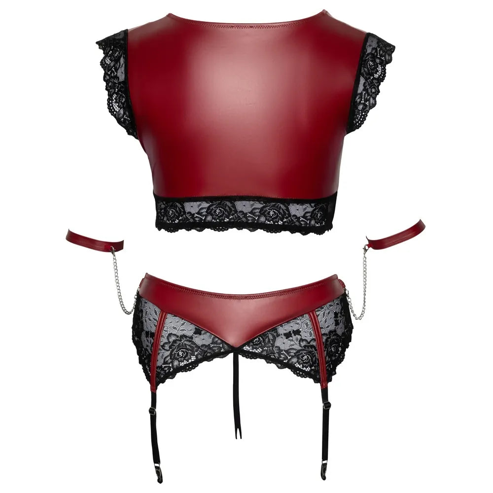 Cottelli Curves - Bralette Suspender Bondage Set - 4XL - PlayBlue