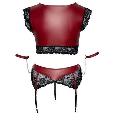 Cottelli Curves - Bralette Suspender Bondage Set - 4XL - PlayBlue