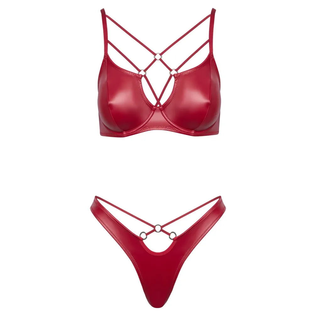 Cottelli - Red Party Set - Bra & Thong Set - 85B/L - PlayBlue