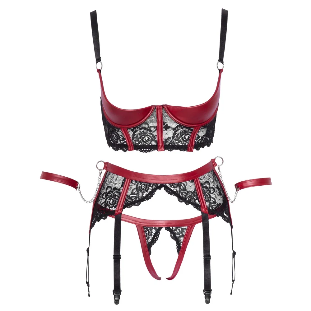 Cottelli Bondage - Shelf Bra Lock Up Set - PlayBlue
