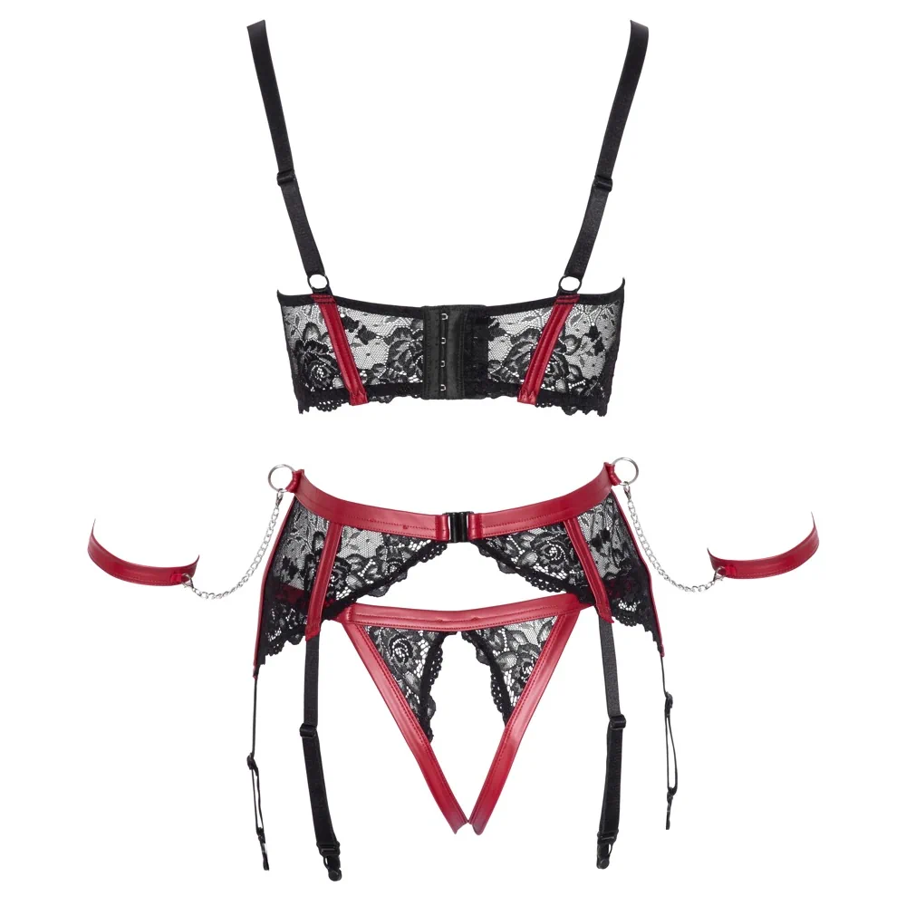 Cottelli Bondage - Shelf Bra Lock Up Set - PlayBlue