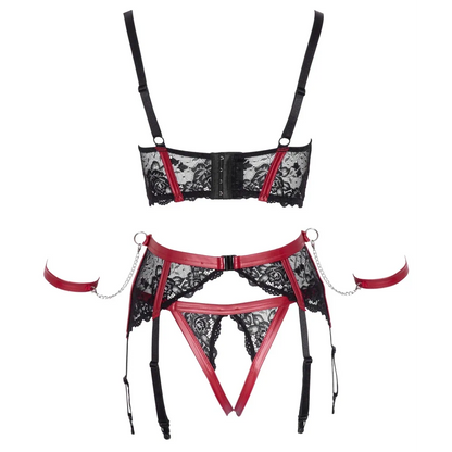 Cottelli Bondage - Shelf Bra Lock Up Set - PlayBlue