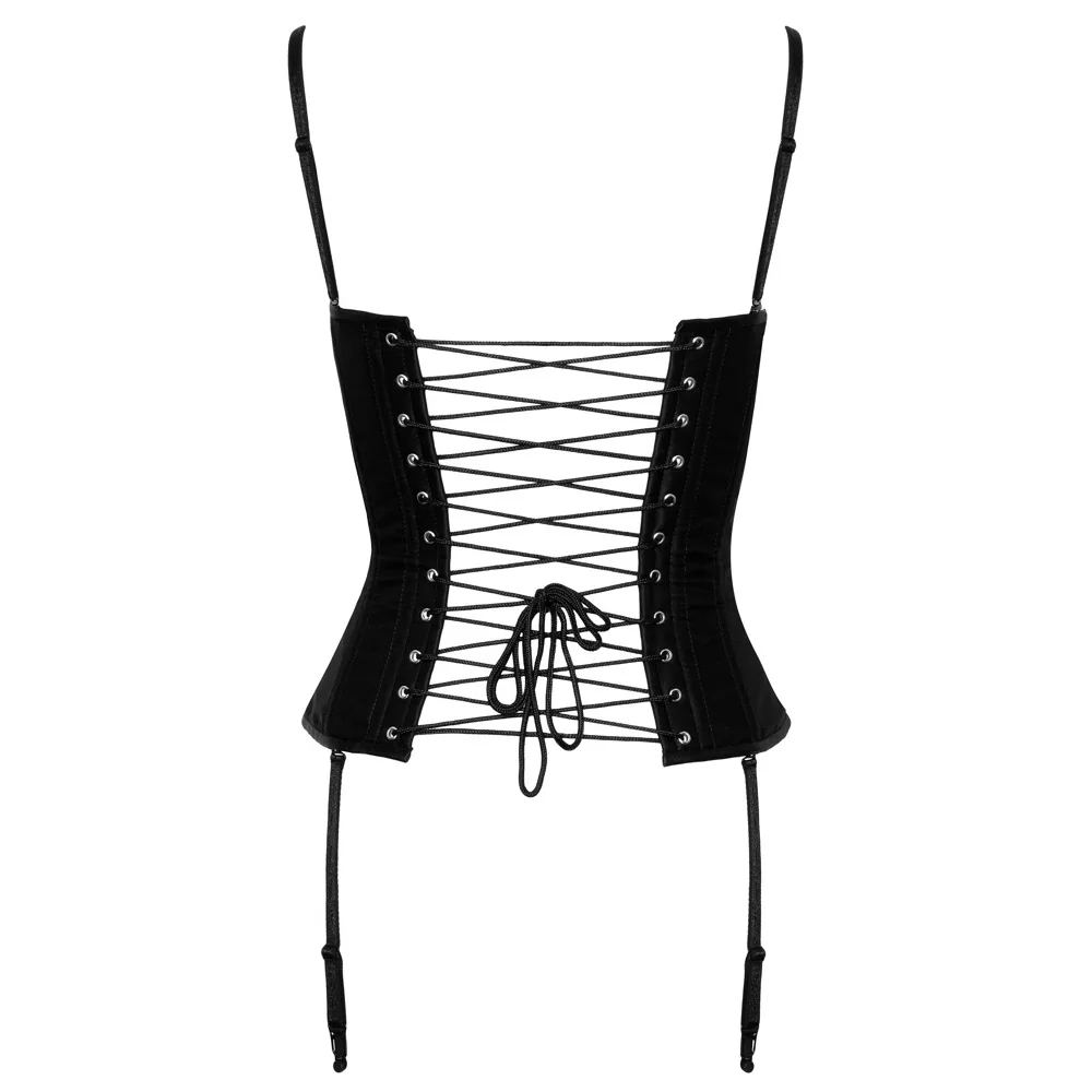 Cottelli -  Luxury Satin Corset with Metal Rods - PlayBlue