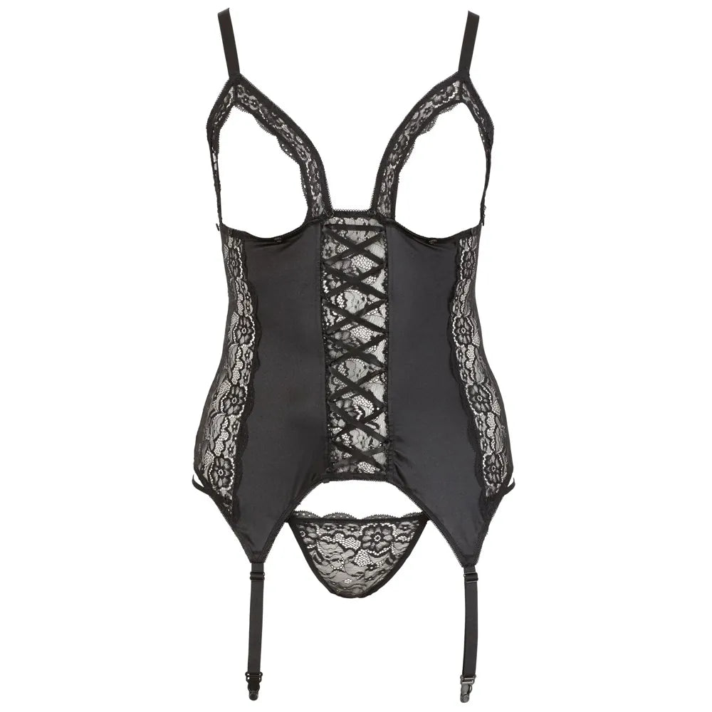 Cottelli Curves - Curvy Lace Basque - 4XL - PlayBlue