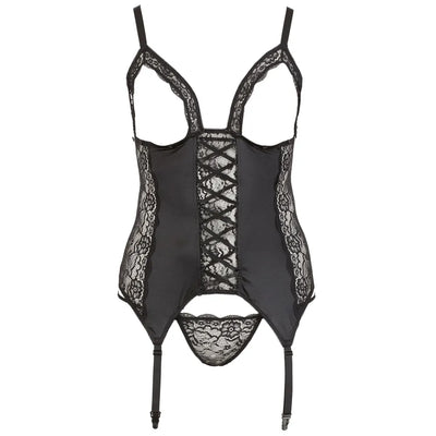 Cottelli Curves - Curvy Lace Basque - 4XL - PlayBlue