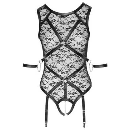 Cottelli Bondage - Lace Suspender Body - PlayBlue