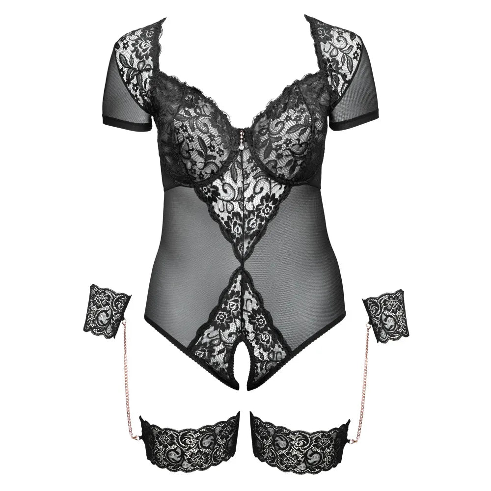 Cottelli Curves - Bondage Lace Body - 95F/2XL - PlayBlue