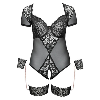 Cottelli Curves - Bondage Lace Body - 95F/2XL - PlayBlue