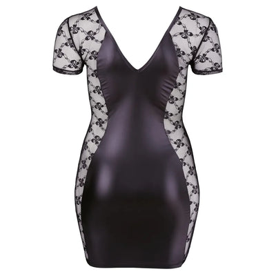 Cottelli Curves - Curvy Slick peek sides Dress - 4XL - PlayBlue